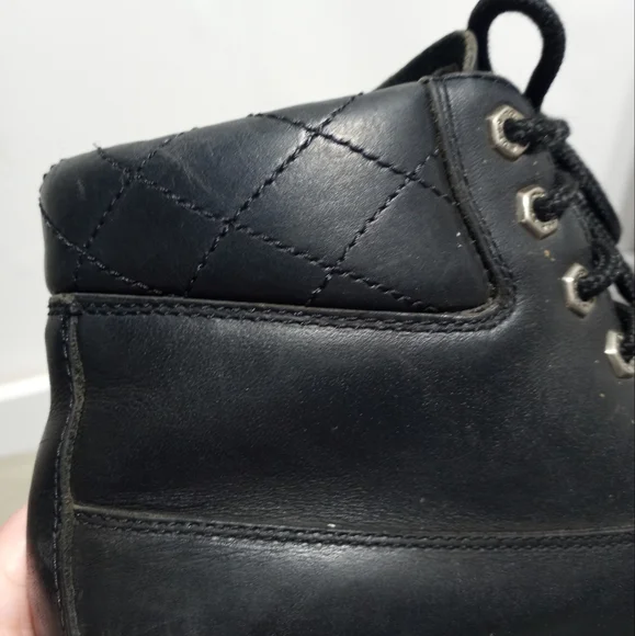 Harley-Davidson Woman's Black Leather Platform Heeled Boots Size 6.5 - Picture 9 of 11